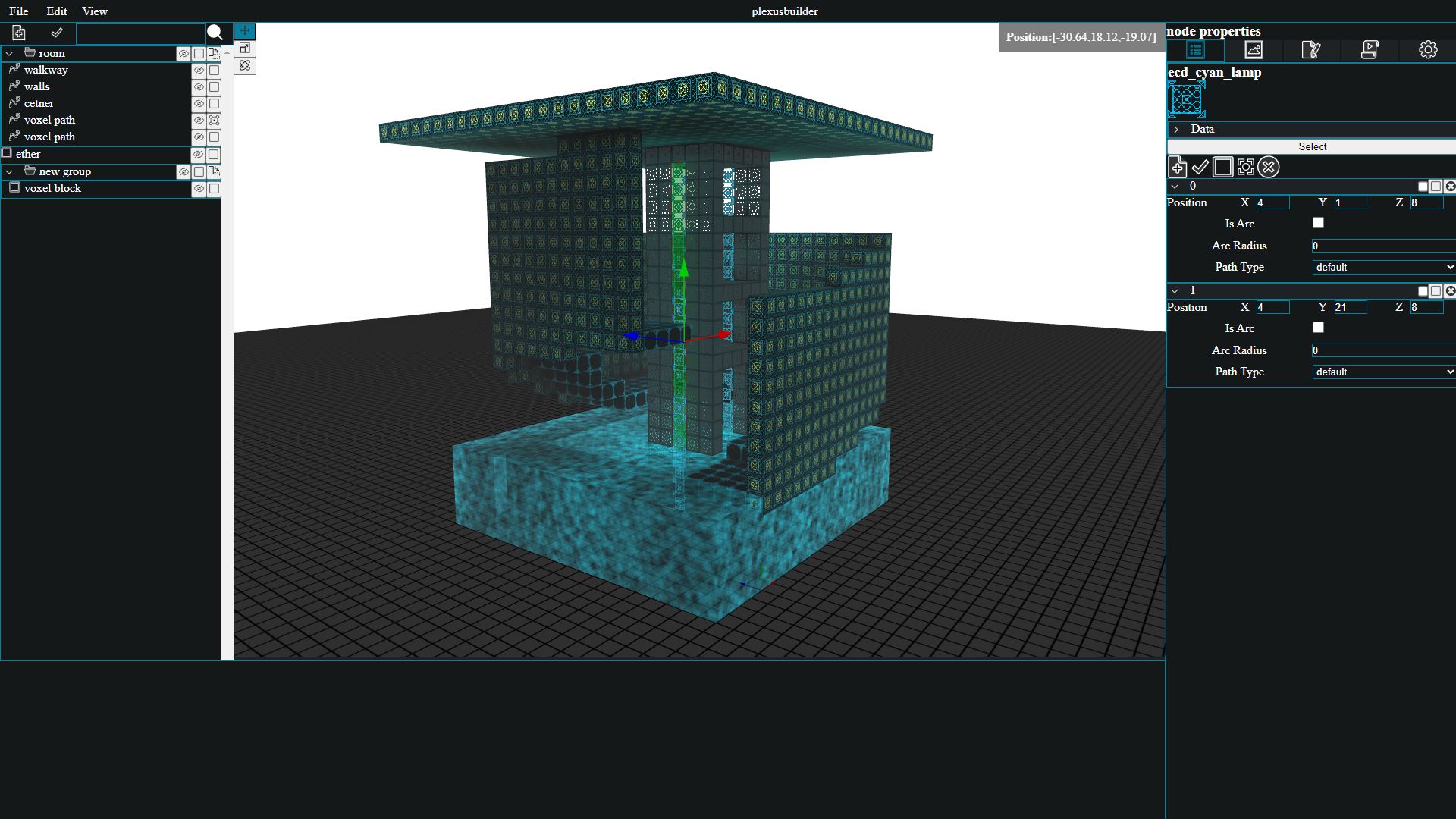 A 3d rendering of many cubes like Minecraft.